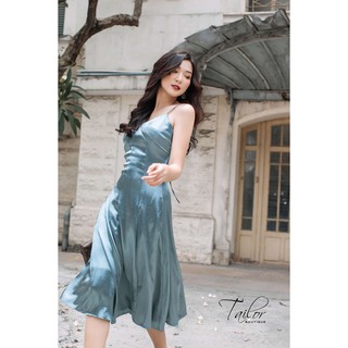 Đầm dây TAILOR form xoè chất lụa may hai lớp