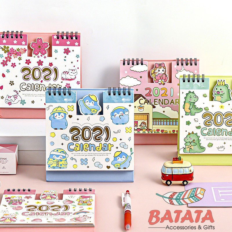 Lịch Để Bàn Năm 2022 Nhiều Họa Tiết Siêu Dễ Thương, Cute, Đáng Yêu Trang Trí Góc Học Tập, Bàn Làm Việc