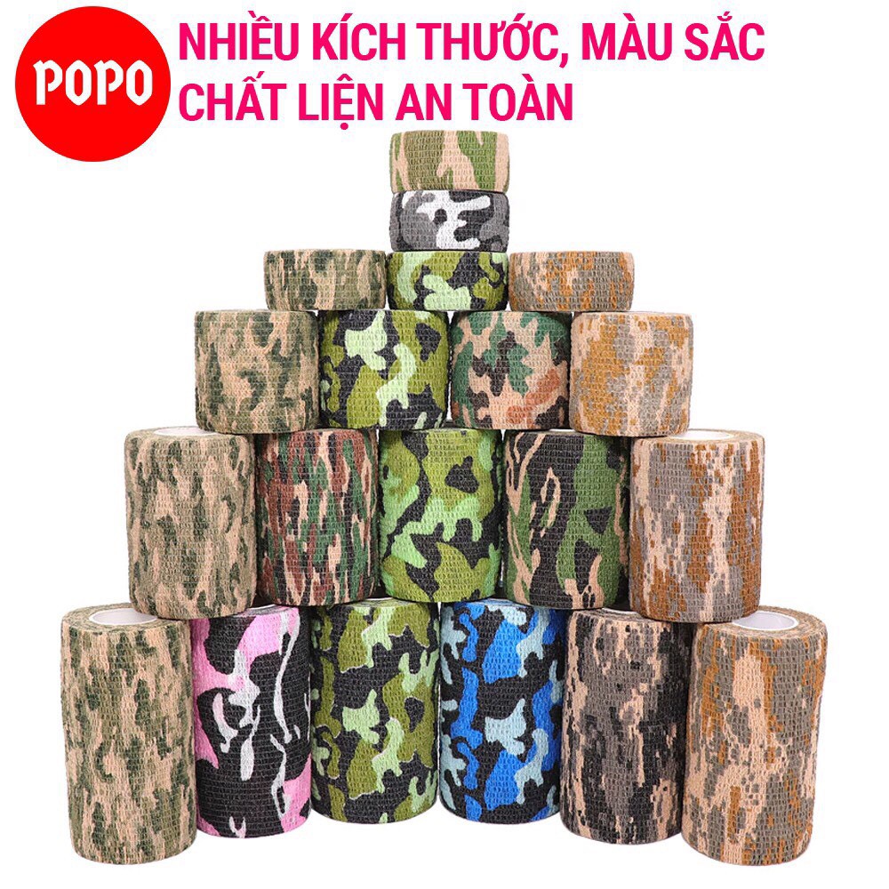 Băng cuốn thể thao màu rằn ri quân đội chất liệu cao su non băng keo thể thao quấn tay, chân chống chấn thương SPORTY