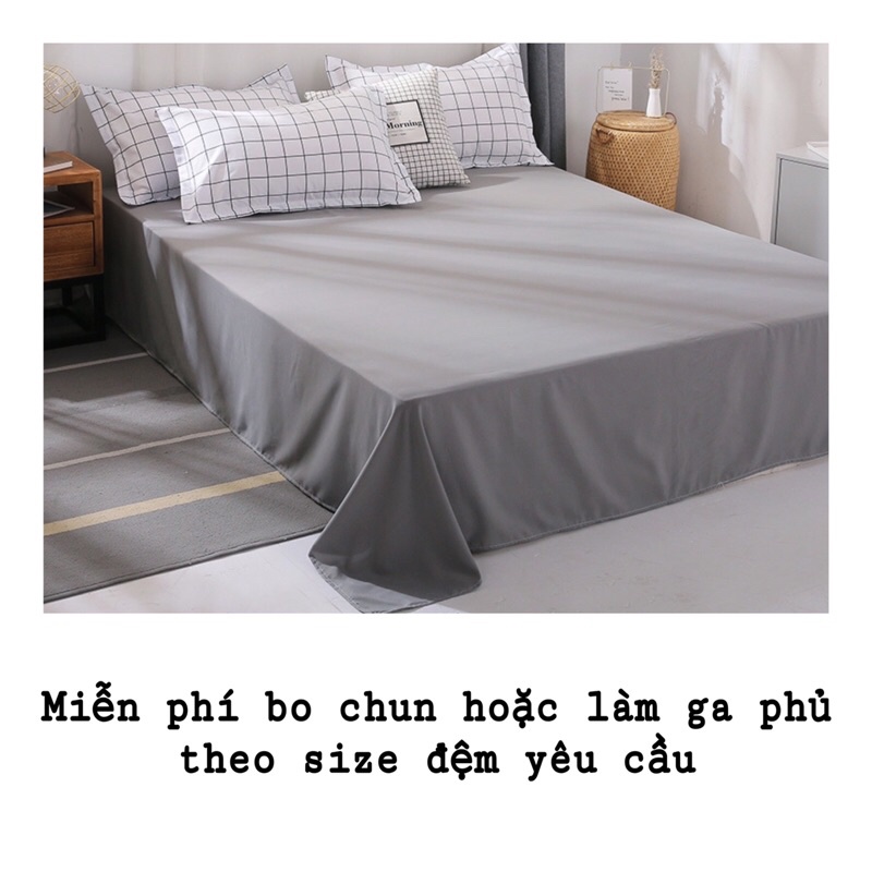 Bộ Ga Gối ❤️ cotton poly 5 món kẻ caro đủ màu đủ size ga giường miễn phí bo chun Mượt Decor