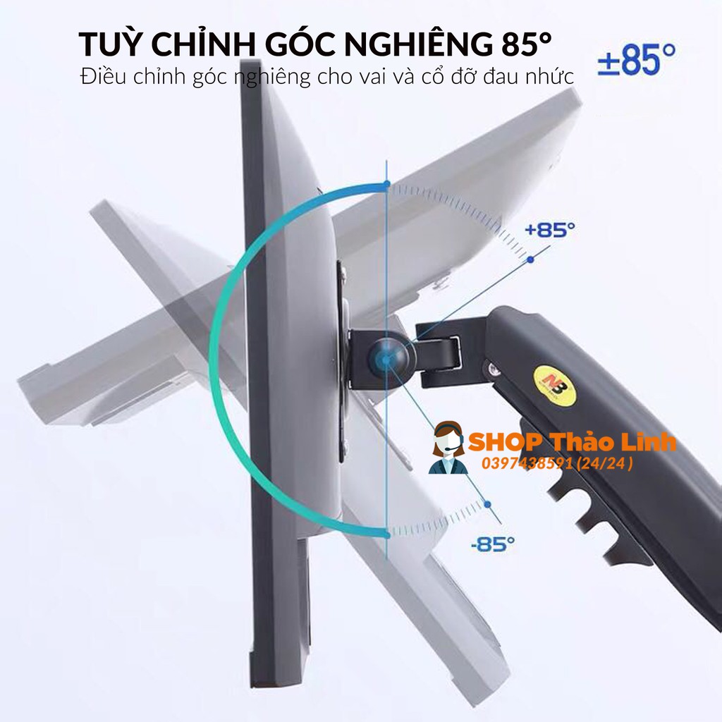 Giá Treo Màn Hình NB-F80 Phiên Bản Mới 2022 - Tải Trọng 9Kg - Hỗ Trợ Màn 17-30 Inch