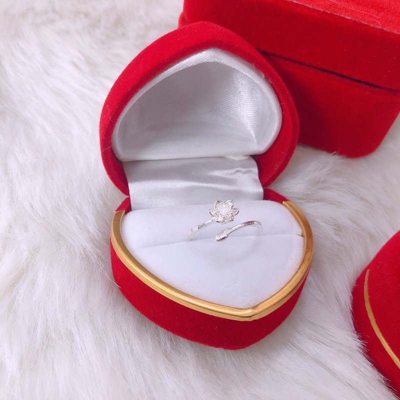 Nhẫn nữ hở nhẫn sen bạc ta xinh xắn [ JQN- Cam kết bạc chuẩn, chất lượng, giá xưởng ]