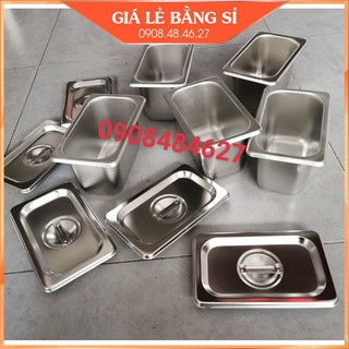 Combo 5 bộ khay inox 10x17x10cm đựng thạch, topping