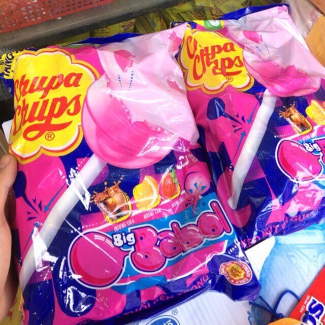 Kẹo Mút Chupa Chups bên trong có nhân thổi Big Babol