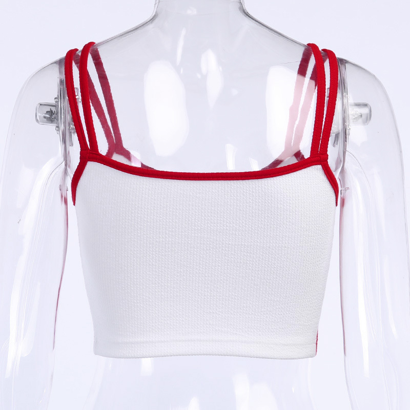 Áo Croptop Sát Nách Hoạ Tiết Chữ Thêu Cho Phái Nữ