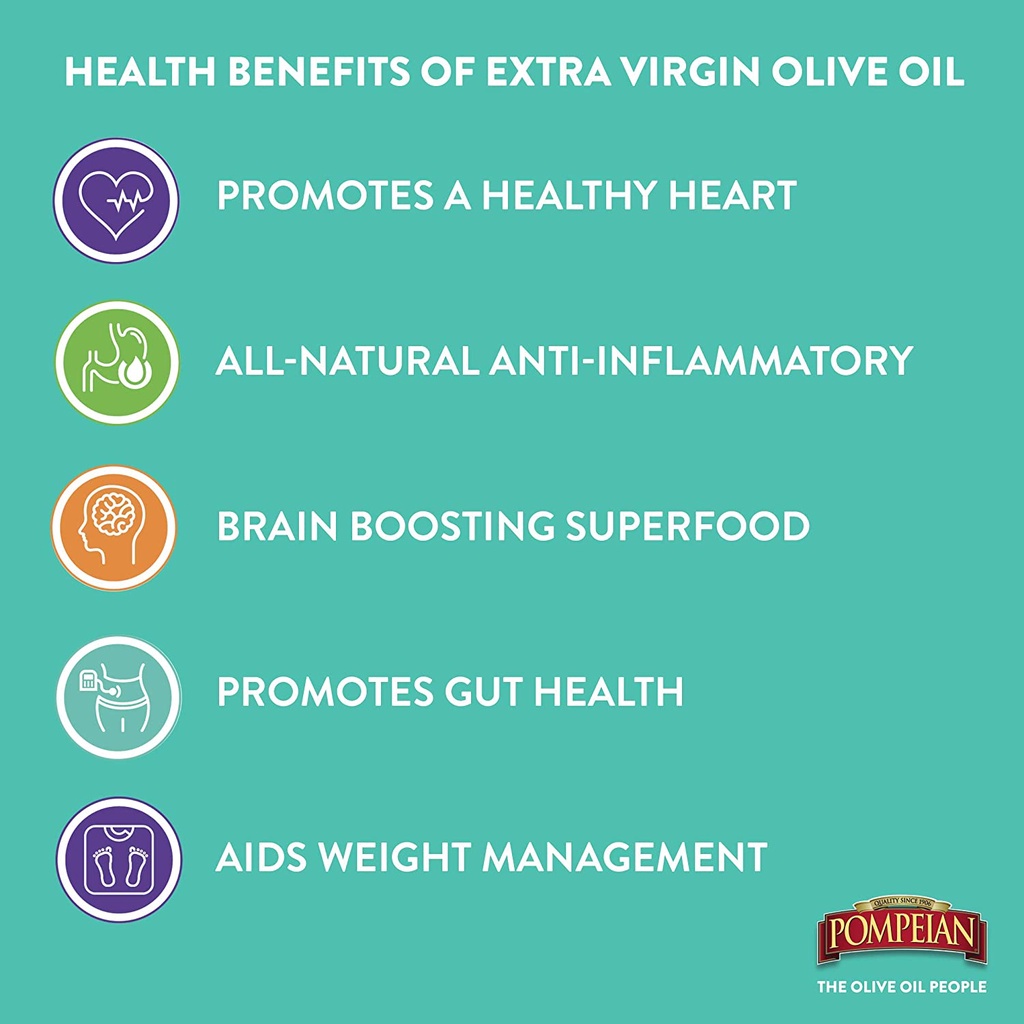 Dầu ô liu hữu cơ siêu nguyên chất ép lạnh Pompeian USDA Organic Smooth Extra Virgin Olive Oil