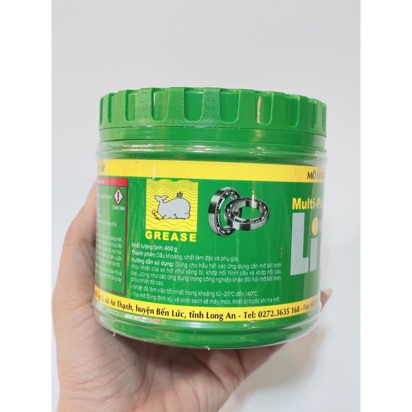 Mỡ bò chịu nhiệt cao cấp Litol 3, mỡ bôi trơn nhiệt độ -20°C đến 140°C hũ 400g
