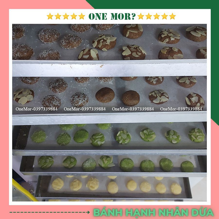 Bánh ăn kiêng giảm cân, Bánh Cookies Hạnh Nhân Dừa nguyên cám 100% thơm ngon | OneMor