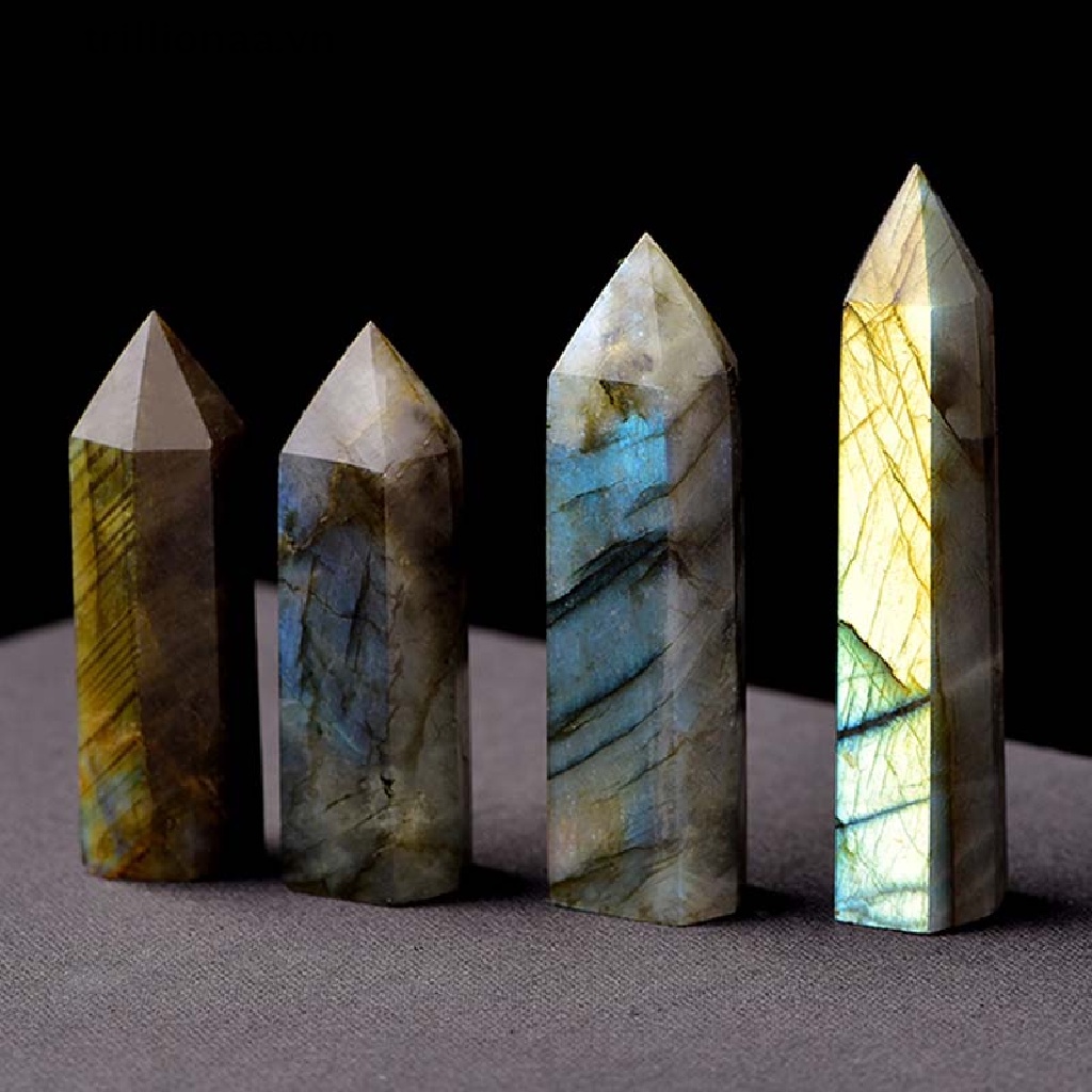 [Hàng mới về] Đá thạch anh pha lê mặt trăng khối lục giác liệu pháp chữa lành