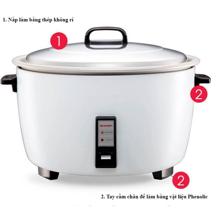 Nồi cơm điện Sharp 10L Model KSH-D1010V - Hàng chính hãng