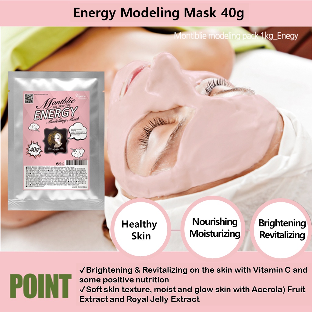 HÀN QUỐC [Sử dụng trong thẩm mỹ & Spa] Gói mặt nạ bột Montblie 40g 7 loại Modeling Mask / Năng lượng, Làm mát, Phục hồi, Làm sáng, Lỗ chân lông, Độ ẩm, Dinh dưỡng / 40g x 1 EA
