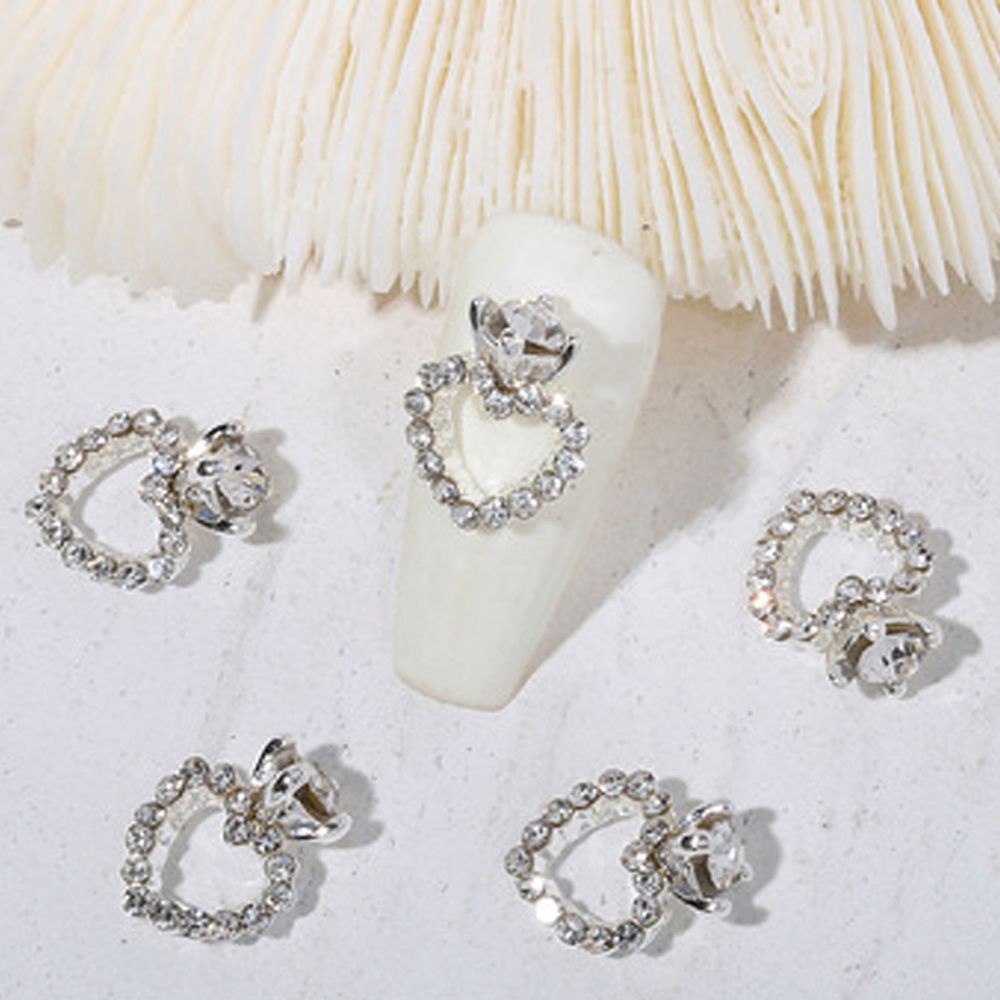[Hàng mới về] Set 20 phụ kiện hợp kim họa tiết nơ trái tim 3D để trang trí móng tay thủ công
