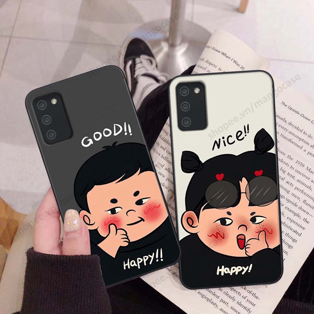 Ốp lưng Samsung A02s / A03s in hình happy nice, bé gấu đáng yêu