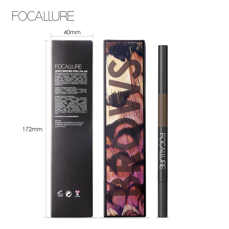 (Hàng Mới Về) Bút Kẻ Lông Mày 3 Trong 1 Focallure Fa64 | BigBuy360 - bigbuy360.vn