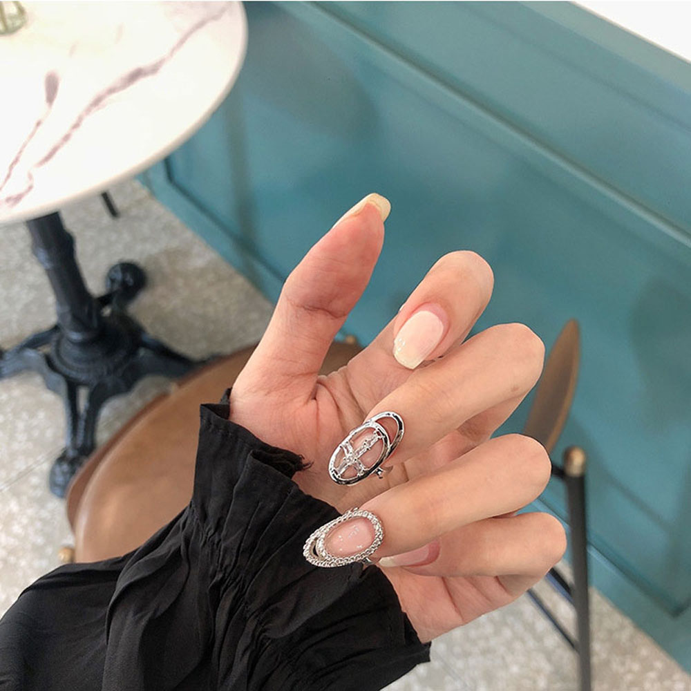 Nhẫn Đeo Tay Kim Loại Đính Đá Thời Trang Cho Nữ