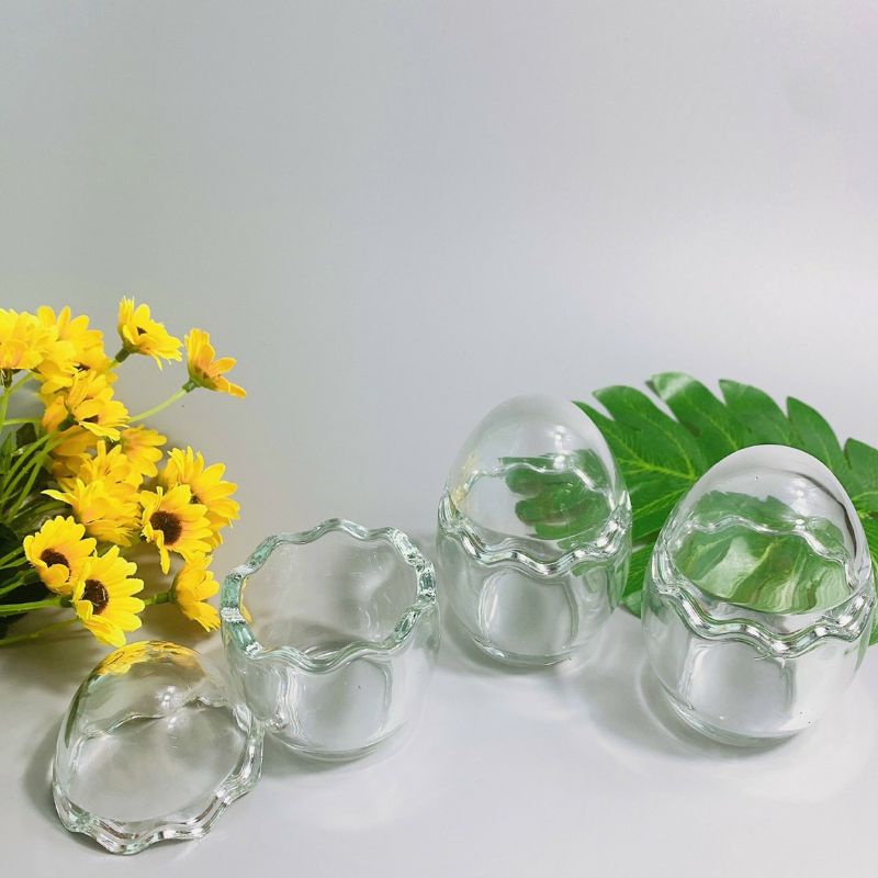Hũ Thủy Tinh Hình Quả Trứng - Hũ Pudding, Chén Đựng Sốt Chấm Xinh Xắn, Ly Cà Phê Trứng