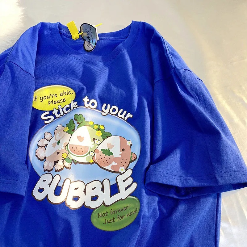 NRVP Áo Thun 100% Cotton Dáng Rộng Thời Trang Hàn Quốc Cho Nữ