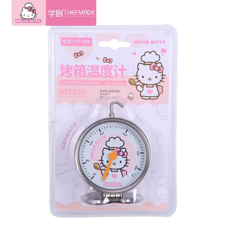 Nhiệt Kế CHEFMADE Hello Kitty Bằng Thép Không Gỉ Đo Nhiệt Độ Lò Nướng Trong Nhà Bếp Có Móc Treo Tiện Dụng