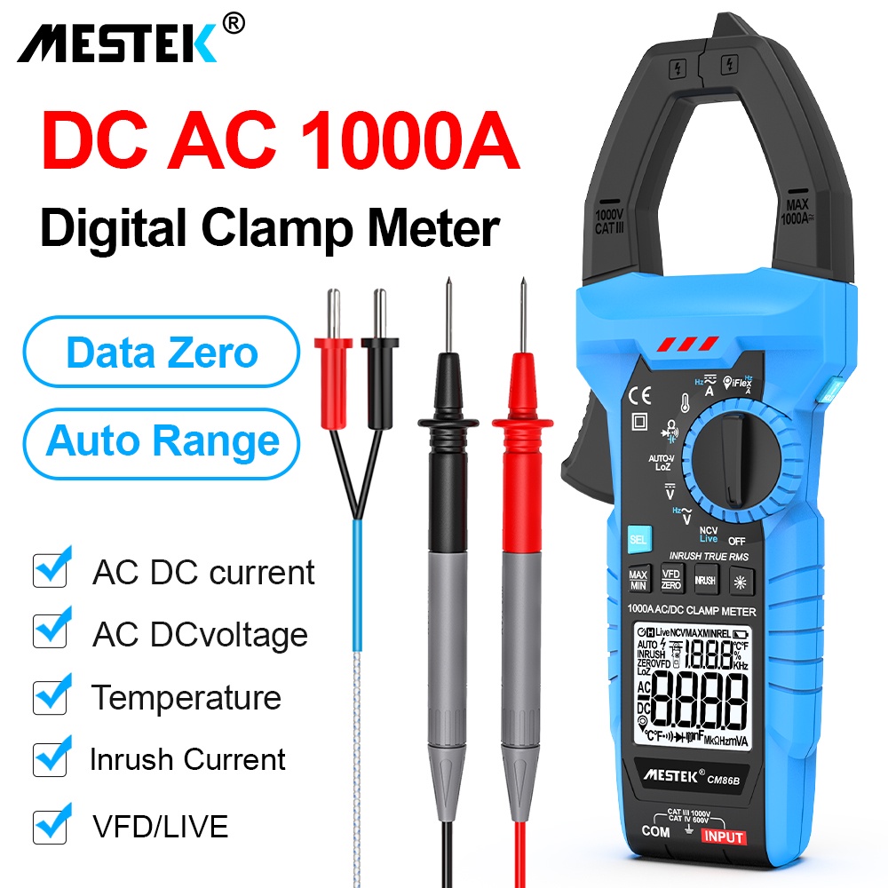 1000A DC Current Clamp Meter Auto Range AC DC Current And Voltage