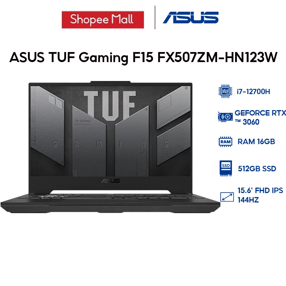 Laptop ASUS TUF Gaming F15 FX507ZM-HN123W i7-12700H | 16GB | 512GB | GeForce RTX 3060 6GB