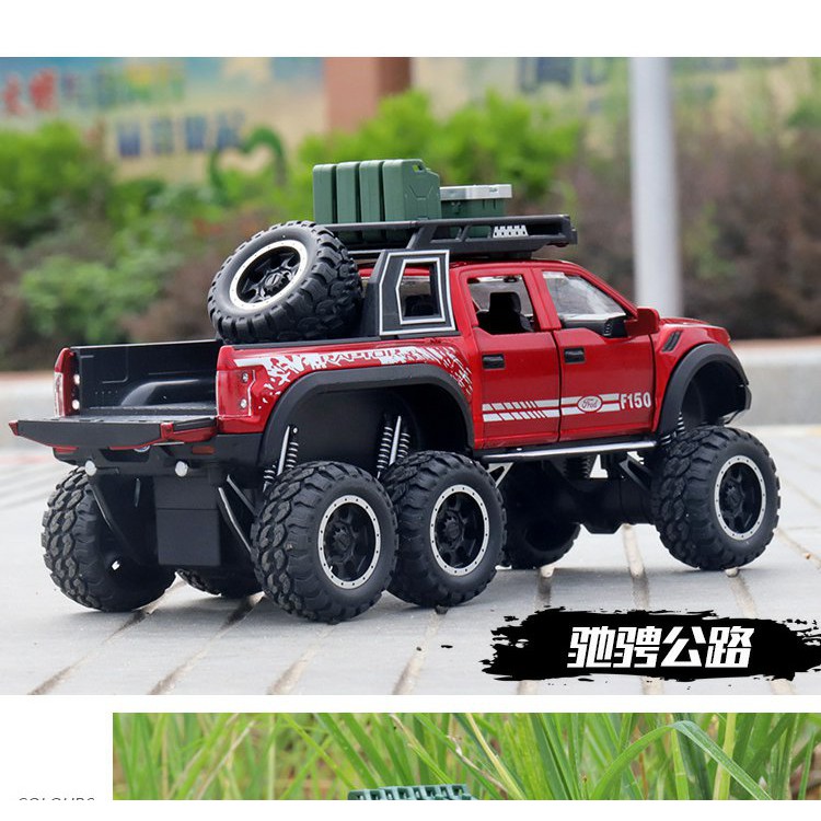 Mô hình xe Ford Raptor F150 địa hình 1:28 Chất Liệu Hợp Kim, Có Đèn Và Âm Thanh