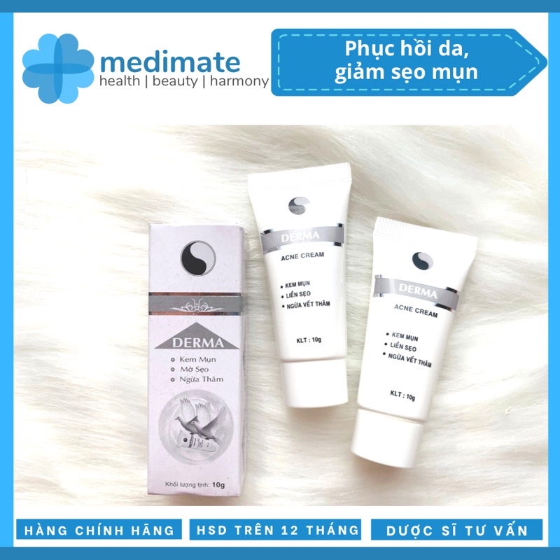 Kem Derma giảm mụn, mờ thâm, mờ sẹo (tuýp 10g)