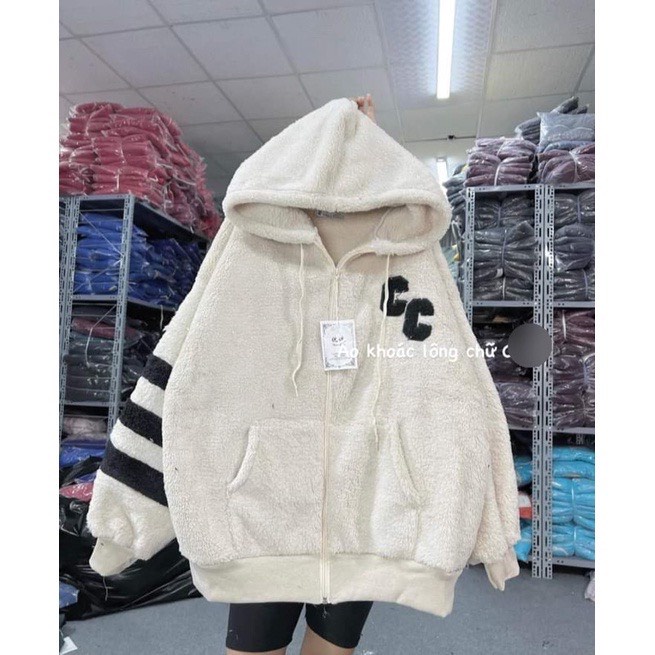 Áo Khoác lông vạch tay CC-8C8T (Trang,xam)