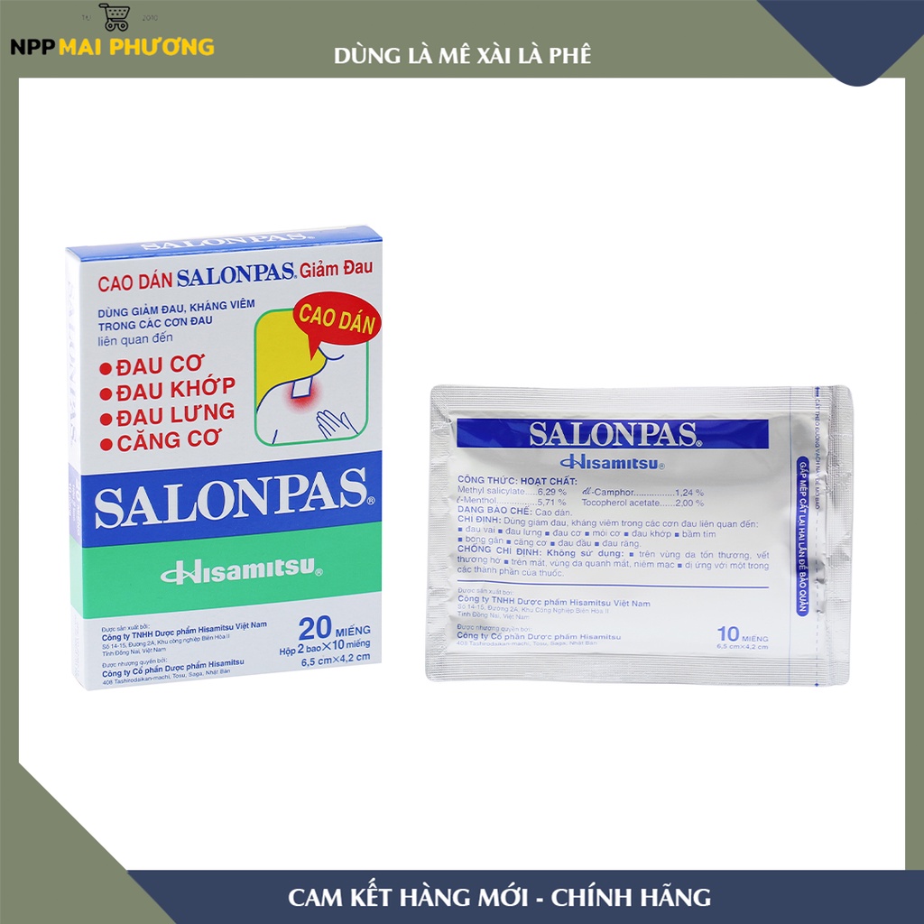 Cao dán Salonpas hộp 20 miếng