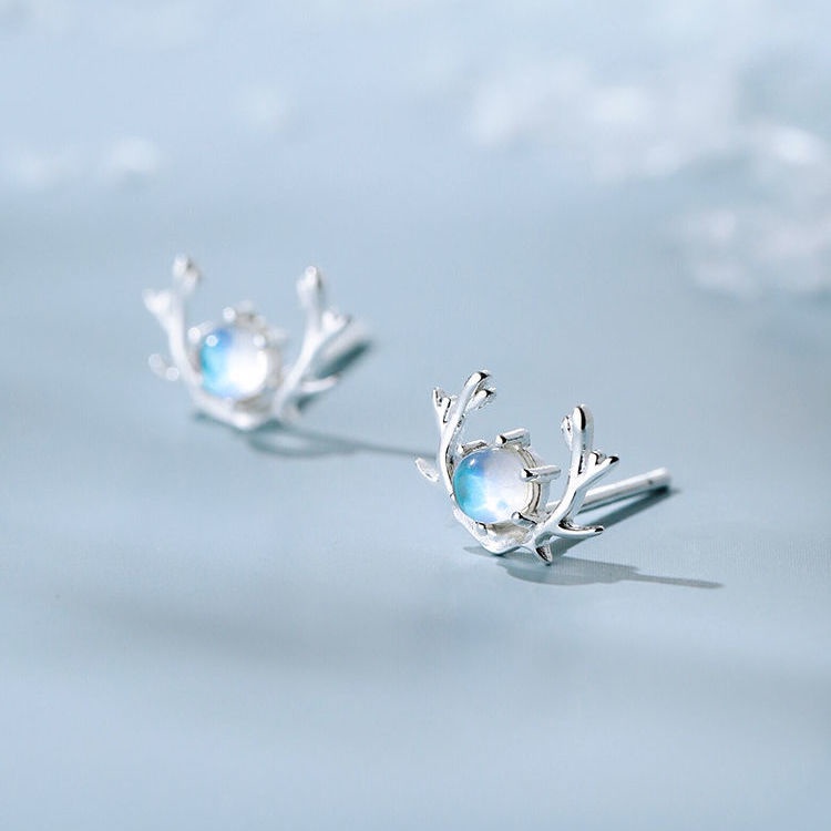 Bông Tai Hình Nai Sừng Tấm Đơn Giản Thời Trang Cho Nữ