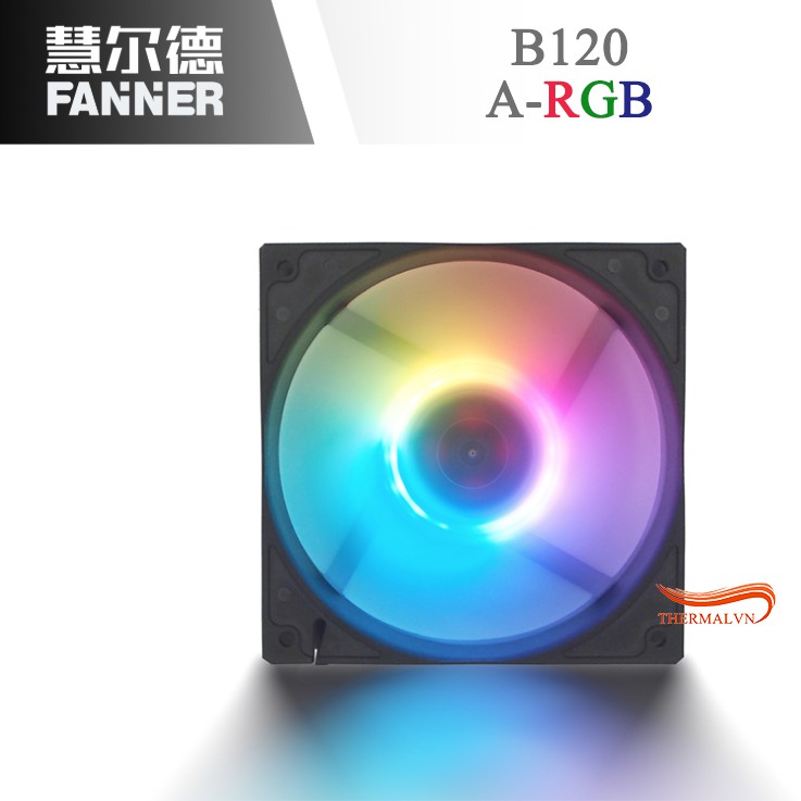Quạt fan case 12cm Fanner B120 - Hiệu ứng Addressable RGB, thiết kế khung cứng cáp