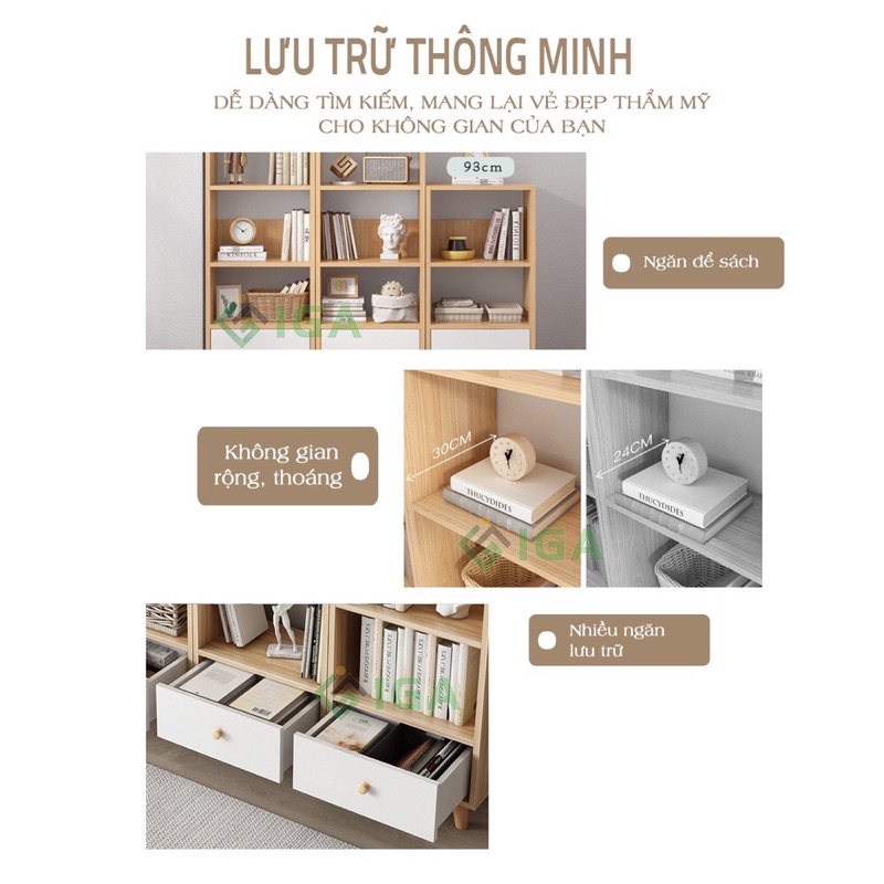 kệ tủ sách tổ ong có ngăn kéo GP144