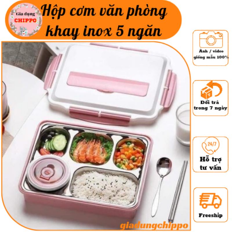 Hộp cơm văn phòng khay Inox 5 ngăn _ Hộp cơm văn phòng