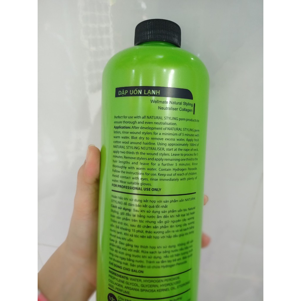 Uốn lạnh Wellmate 1000ml - 1 cặp 2 chai gồm uốn lạnh và dập uống lạnh - phụ liệu tóc Thủ Đức