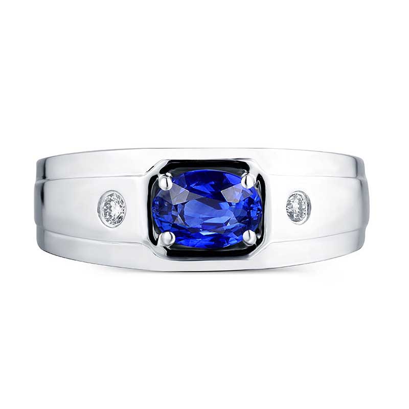 Nhẫn Thép Titan Đính Đá Zircon Xanh Thời Trang Cho Nam
