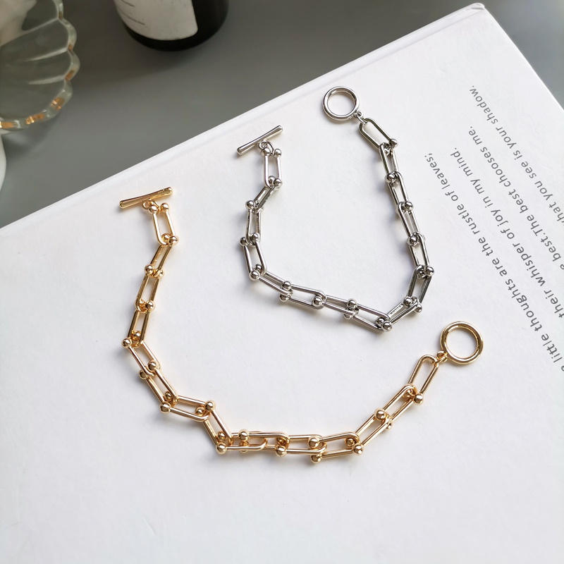 Lắc tay mạ bạc màu vàng/bạc kiểu dáng cổ điển thời trang cho nữ | BigBuy360 - bigbuy360.vn
