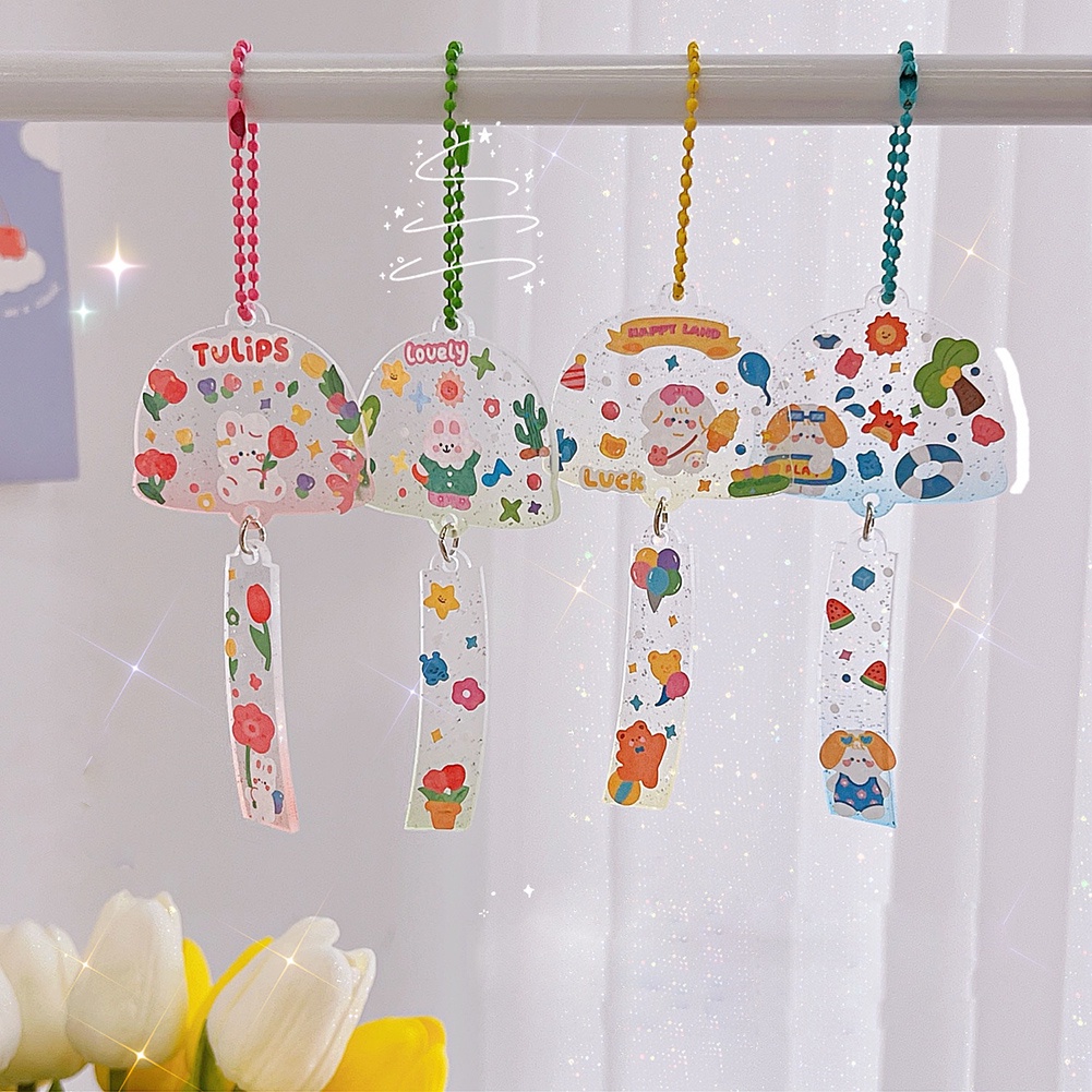 Móc Khóa Hình Chuông Gió Hoa Ngọt Ngào