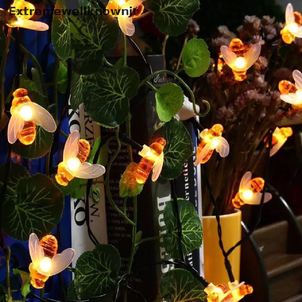 Dây Đèn LED 30 Bóng EWJR Chống Nước Chạy Bằng Năng Lượng Mặt Trời Hình Con Ong
