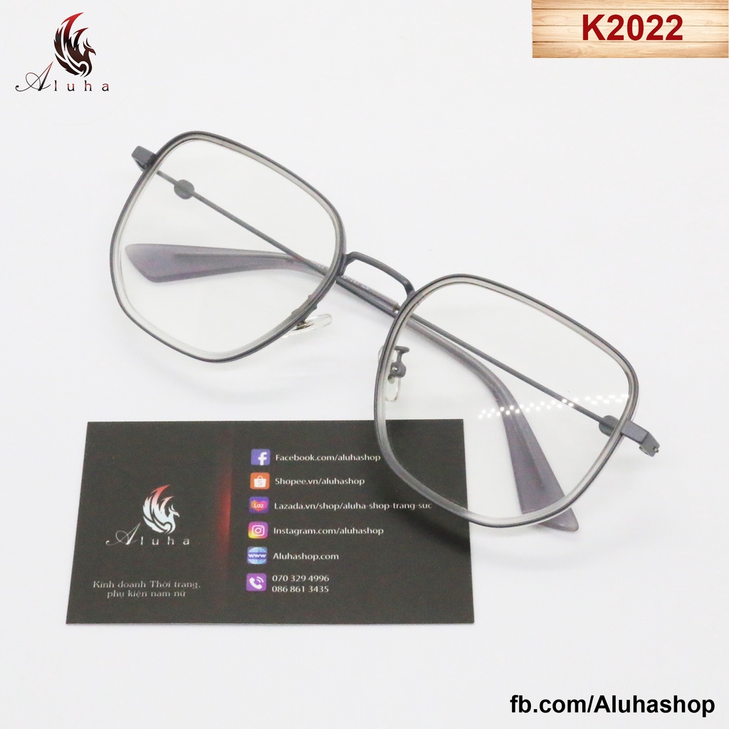 Gọng kính GC chống ánh sáng xanh họa tiết GC rõ nét, màu sắc cực trend - K2022 - Aluha