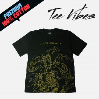 Áo Thun Unisex nam nữ TeeVibes phông tay lỡ form rộng tee oversize cotton Tứ Bất Tử TV005