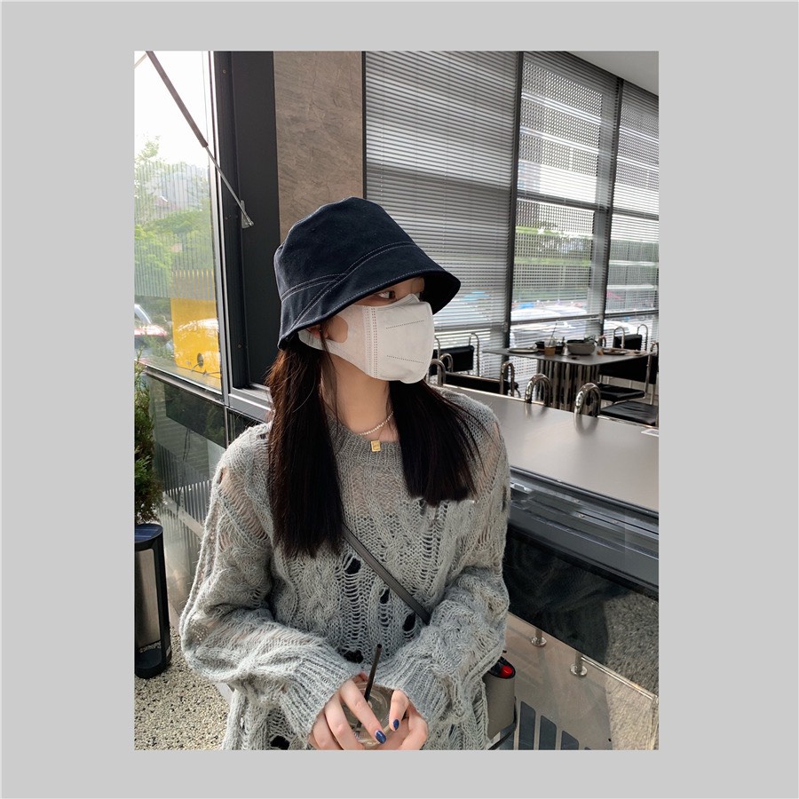 Nón bucket nữ vải thô viền chỉ ulzzang, mũ tai bèo trẻ trung Hàn Quốc Emmer191