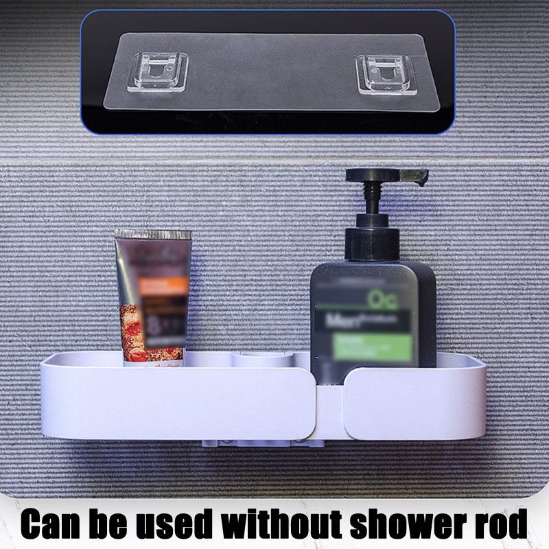 QQ Giá Đỡ Dầu Gội Có Móc Treo Tiện Dụng Cho Phòng Tắm