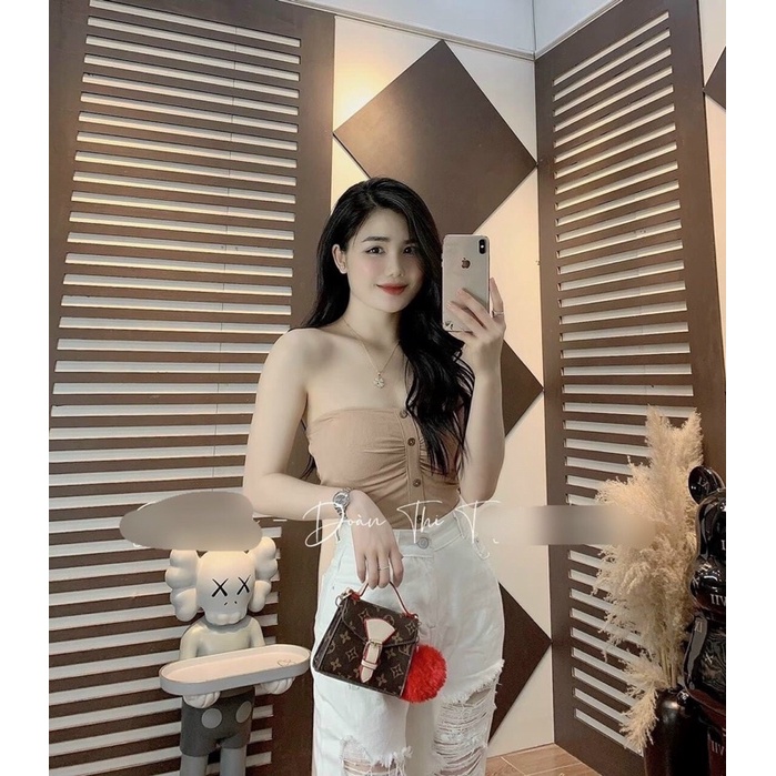 Áo quây cúc rúm ngực