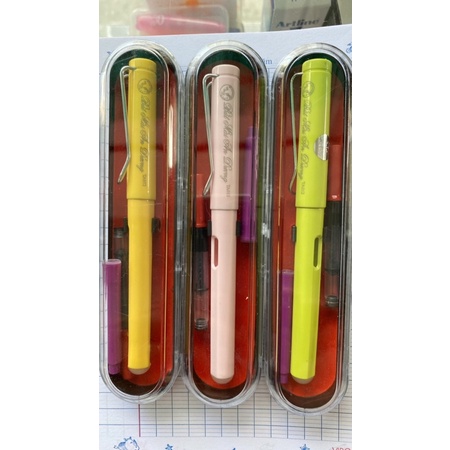bút máy xoá được ngòi kim tinh TA012(kèm ruột bơm và ống mực xoá được tím)