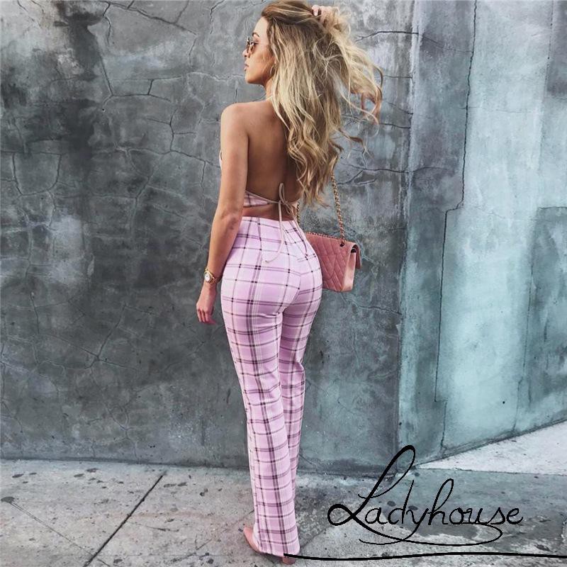 Set đồ nữ áo yếm và quần dài kẻ sọc