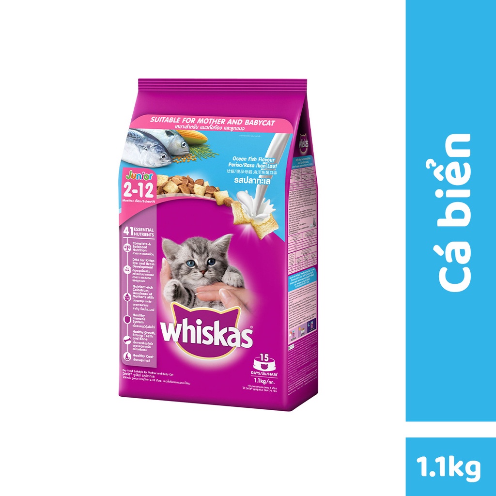 GIAO HÀNG HỎA TỐC - Thức ăn cho mèo con Whiskas Junior 1.1kg - ZIPPOPET