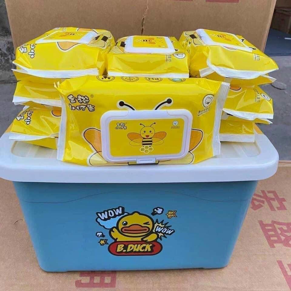 SET 10 BỊCH GIẤY ƯỚT VỊT VÀNG CHUẨN HÃNG TẶNG KÈM THÙNG NHỰA SIÊU XINH