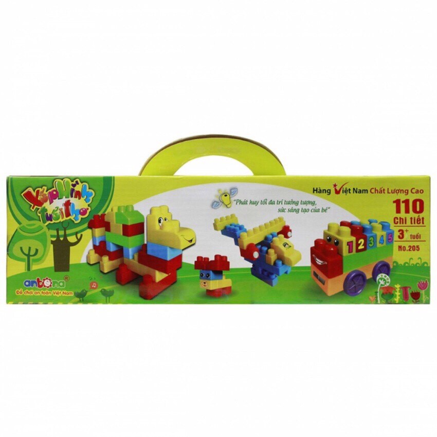 Đồ Chơi Xếp Hình Nhựa 110 Chi Tiết Hàng Antona Việt nam An Toàn Cho Bé