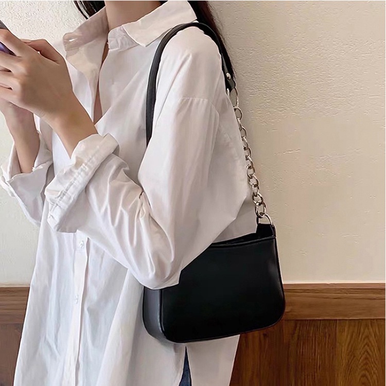 Túi nữ đeo chéo kẹp xích trơn T24 phong cách thời trang Hàn Quốc giá rẻ