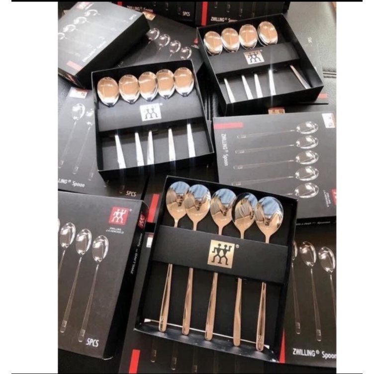 Set 5 thìa inox cao cấp kèm hộp sang chảnh