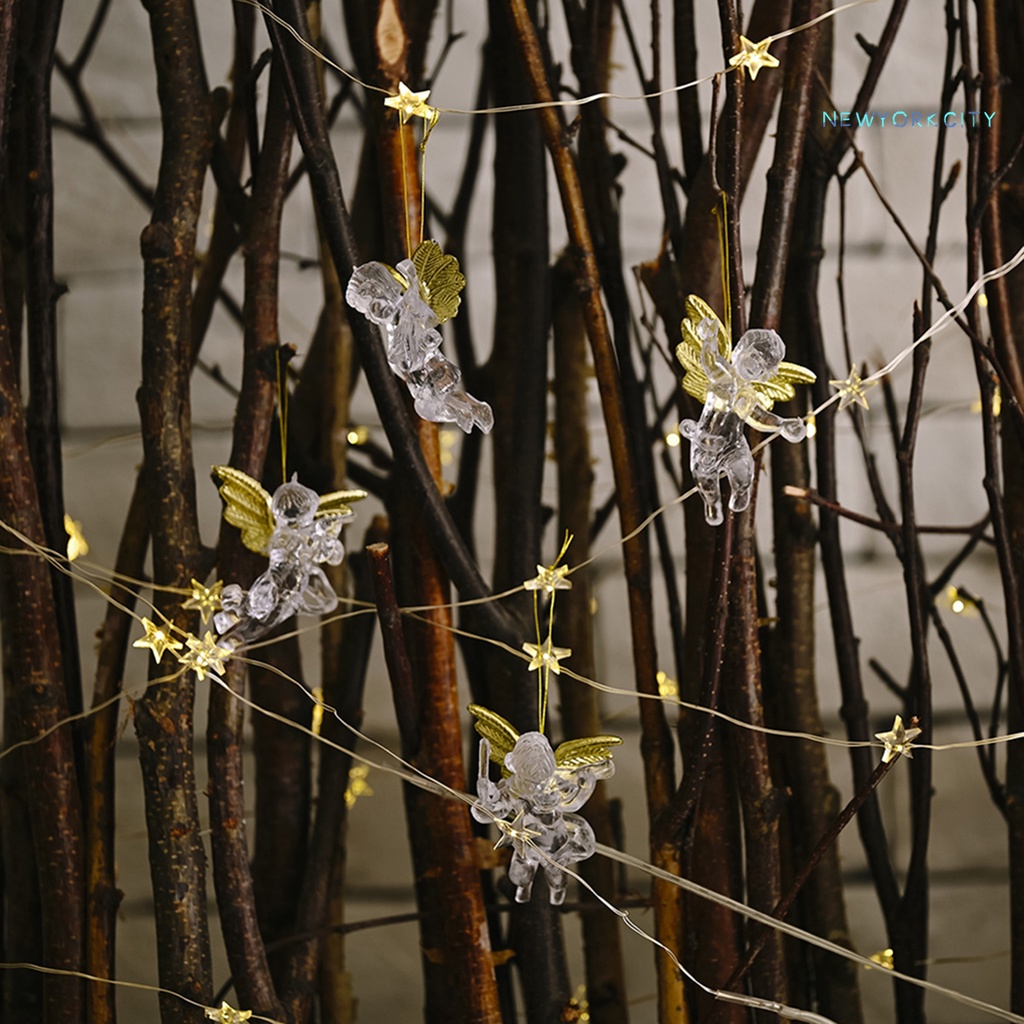 Set 4 / 6 Mặt Dây Bằng Nhựa Thân Thiện Với Môi Trường Treo Trang Trí Cây Thông Giáng Sinh